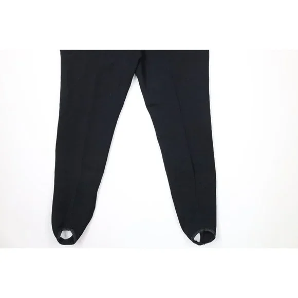 Vintage 40s Mens 34x32 Olympic Stretch Wool Stirrup Skiing Pants Black Italy - Picture 12 of 12
